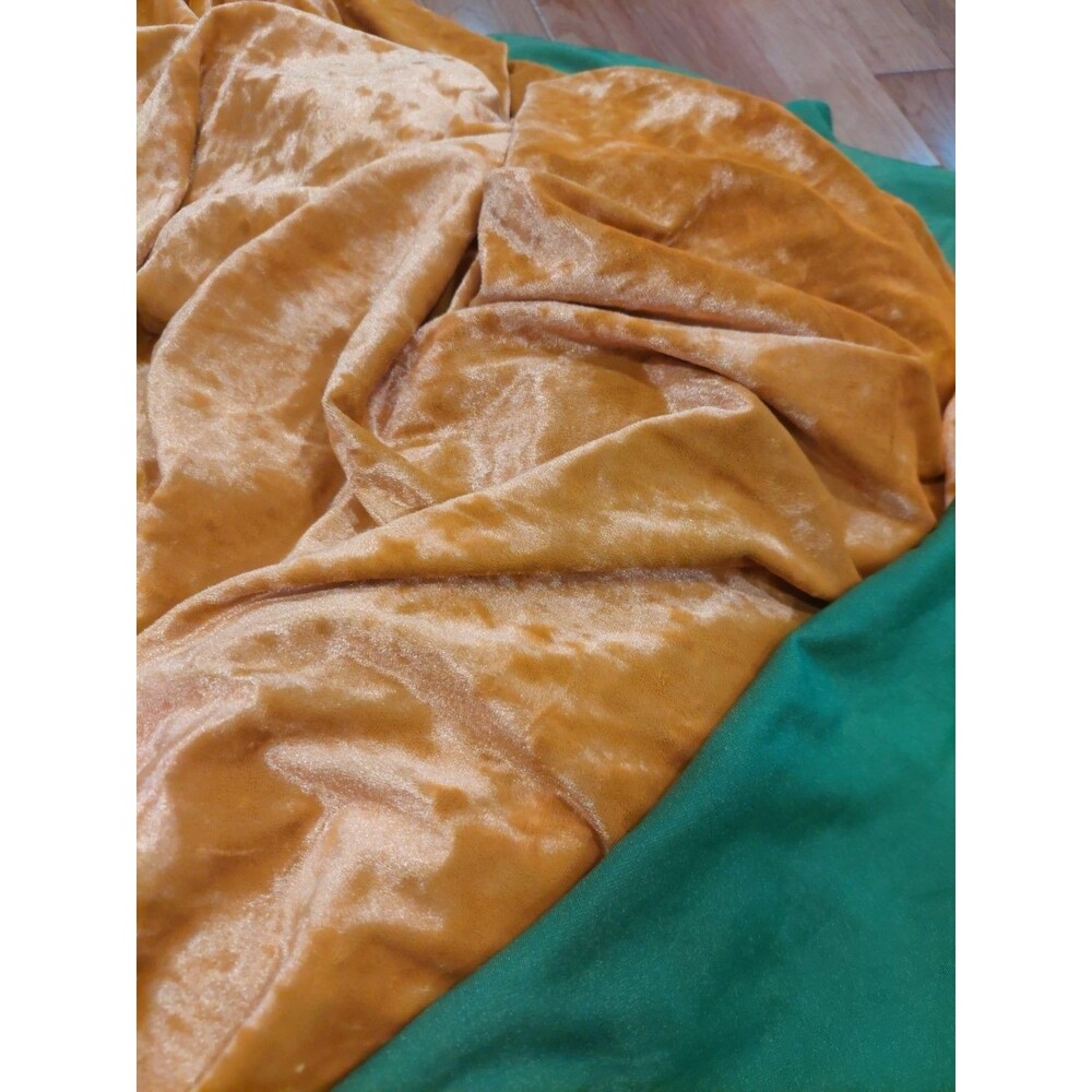 Orange Stretch Crashed Velvet 3 Yards 64" Wide